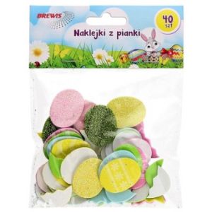 Naklejki z mikrogumy Brewis Wielkanoc, 40szt